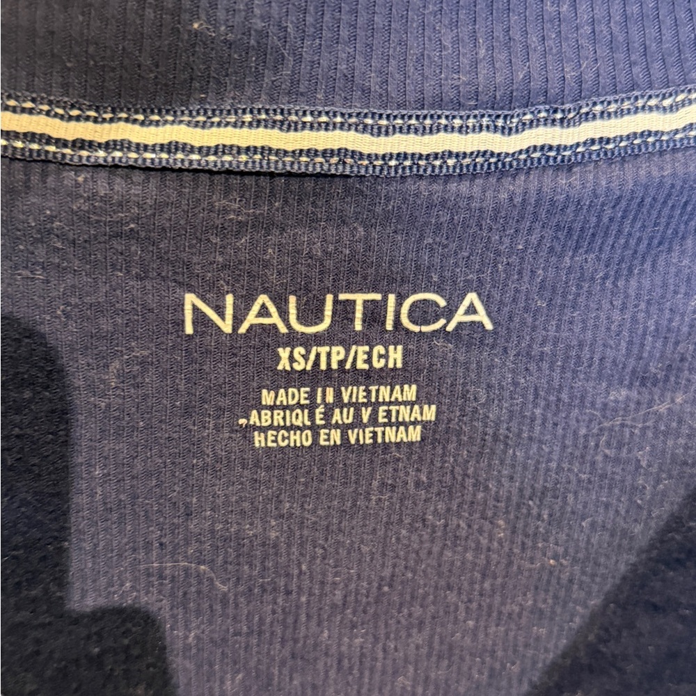 Nautica Navy Snowflake Pajama Top - Picture 4 of 4
